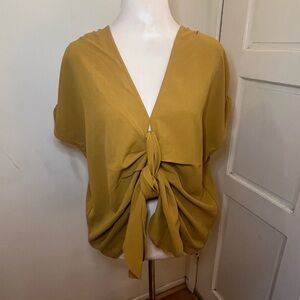 Mustard Tie Front Blouse